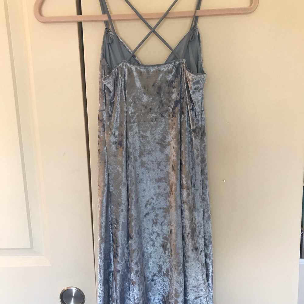 blue velvet dress